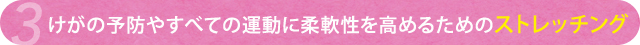 ■けがの予防やすべての運動に必要な柔軟性を高めるための　ストレッチング